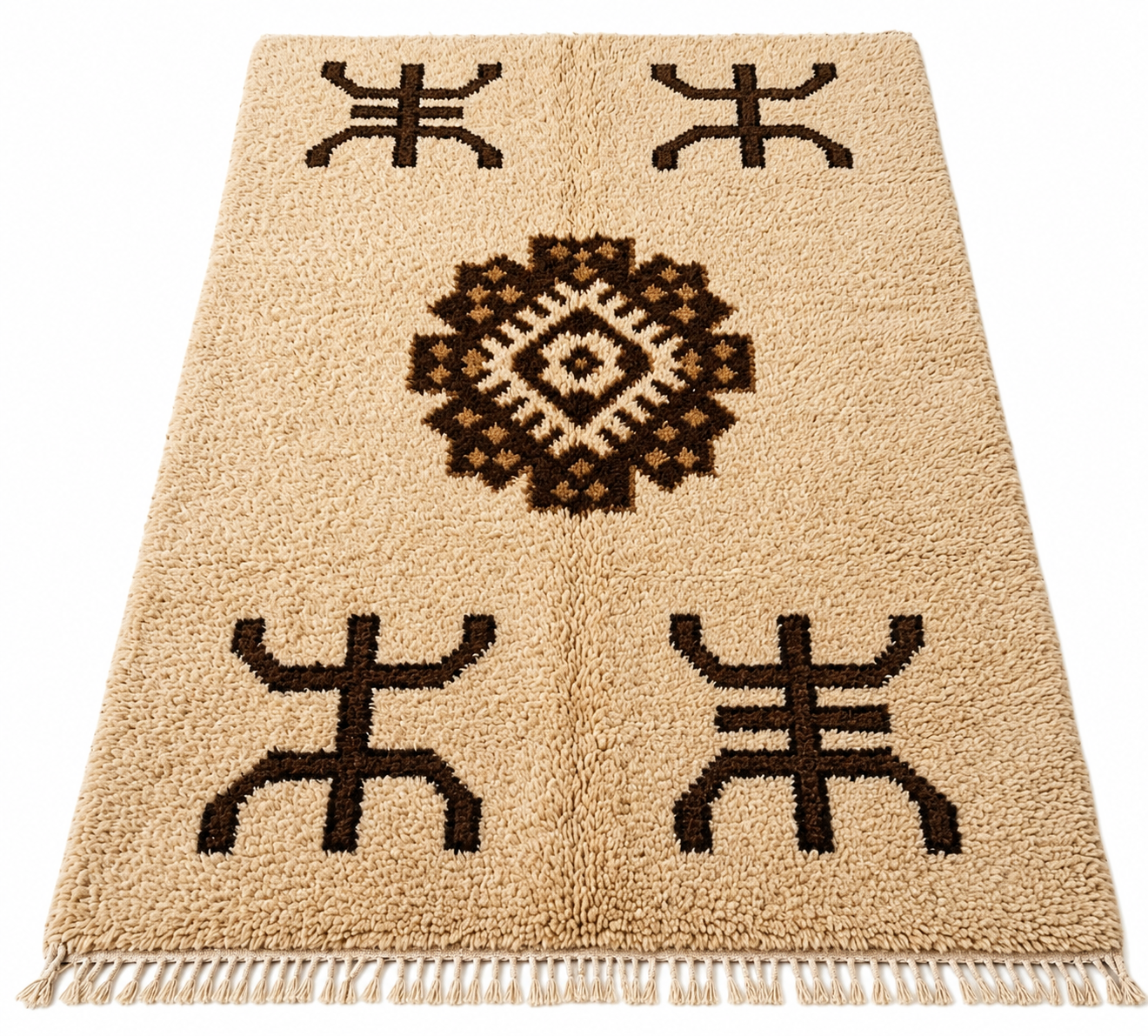 Tapis Moderne Amazigh — Beige & Marron