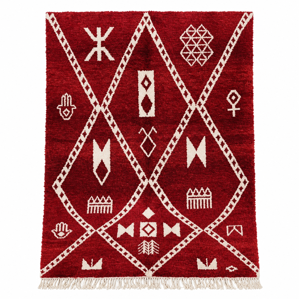 Tapis Motif Moderne Amazigh — Bordeaux
